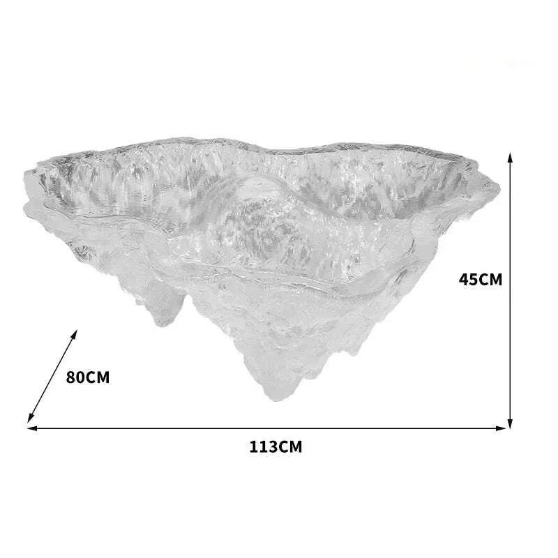 KIMLUD, Transparent Island Villa Bar Home Art High-end Resin Glacier Coffee Table, KIMLUD Womens Clothes