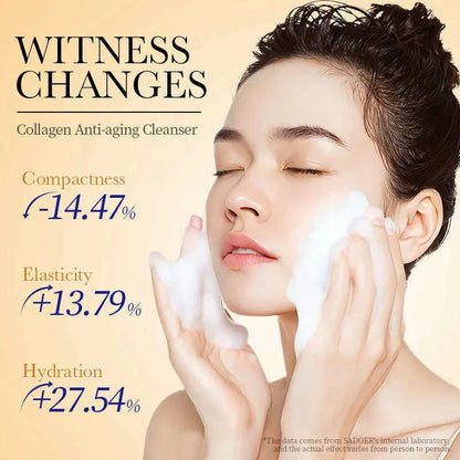 KIMLUD, SADOER Collagen Facial Cleanser skincare Firming Moisturizing Face Cleansing Face Wash Foam Cleanser Skin Care Products, KIMLUD Womens Clothes