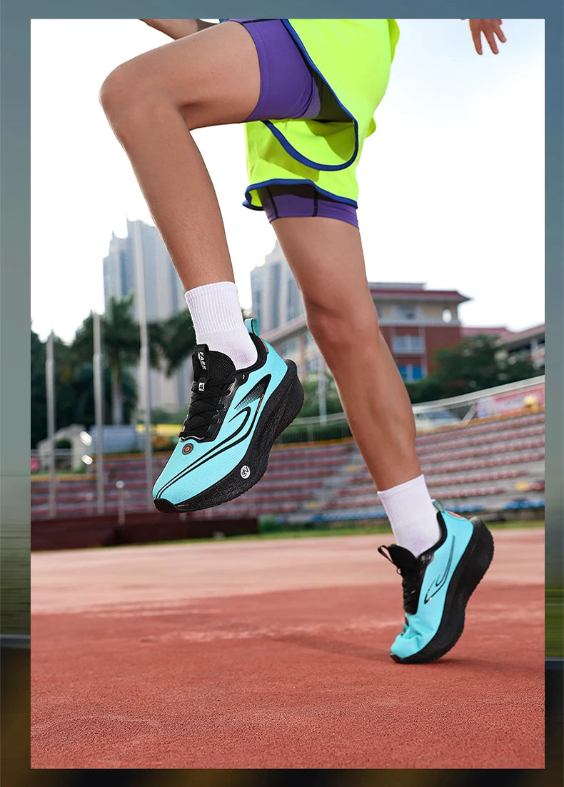 Men Sports Running Shoes Carbon Plate Marathon Breathable Lightweight Women's Comfortable Athletic Nonskid Walking Sneaker