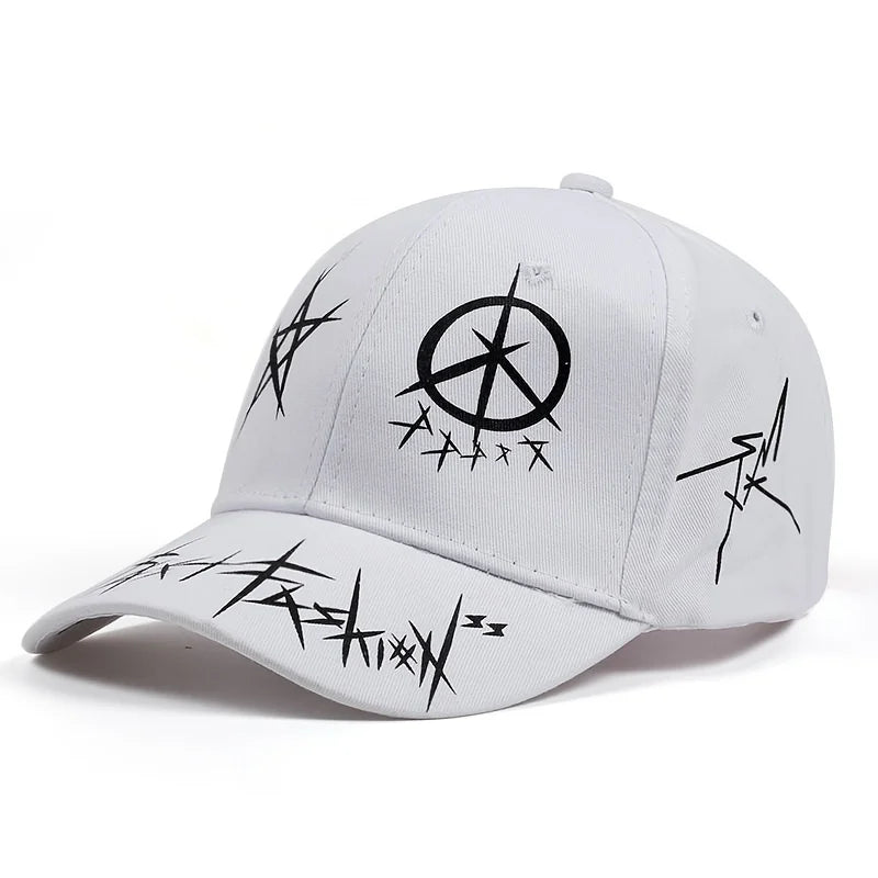 Snapback Baseball Cap Letter Pattern Printing — Black | KIMLUD