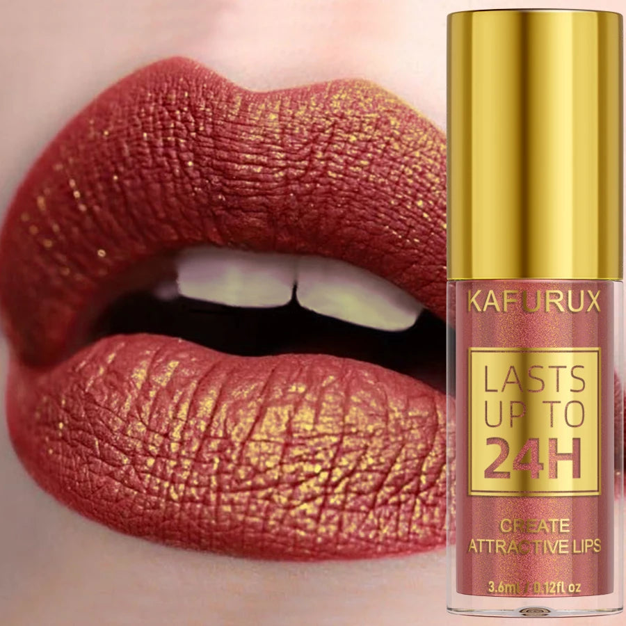 1PC Glitter Metallic 14 Colors Lip Glaze Shiny Long Lasting Lip Gloss Liquid Lipstick Korean Makeup Lip Oil Lip Tint Gifts
