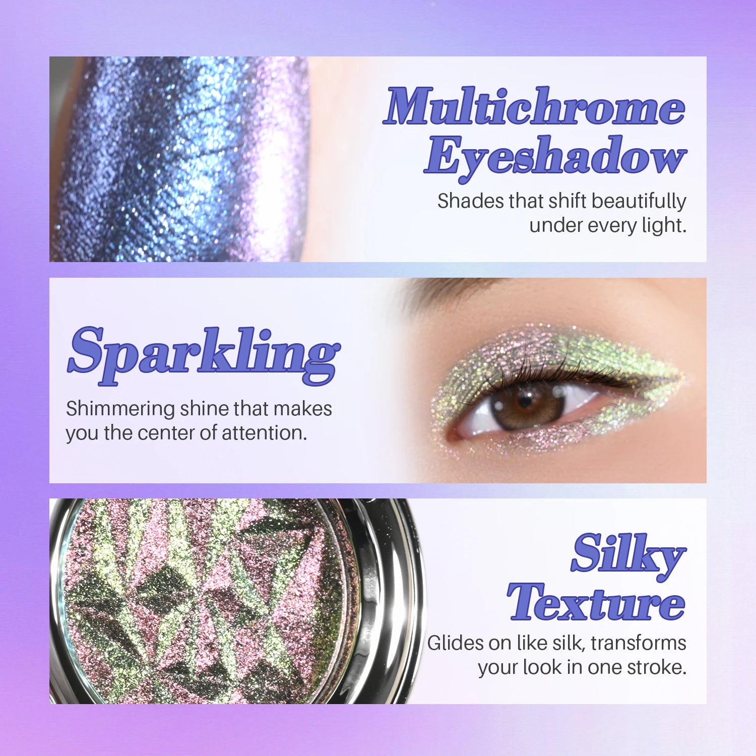 Color-Shift Glitter Eye Shadow High Pigment Long-Lasting Waterproof Smooth Blendable Formula — Teal | KIMLUD