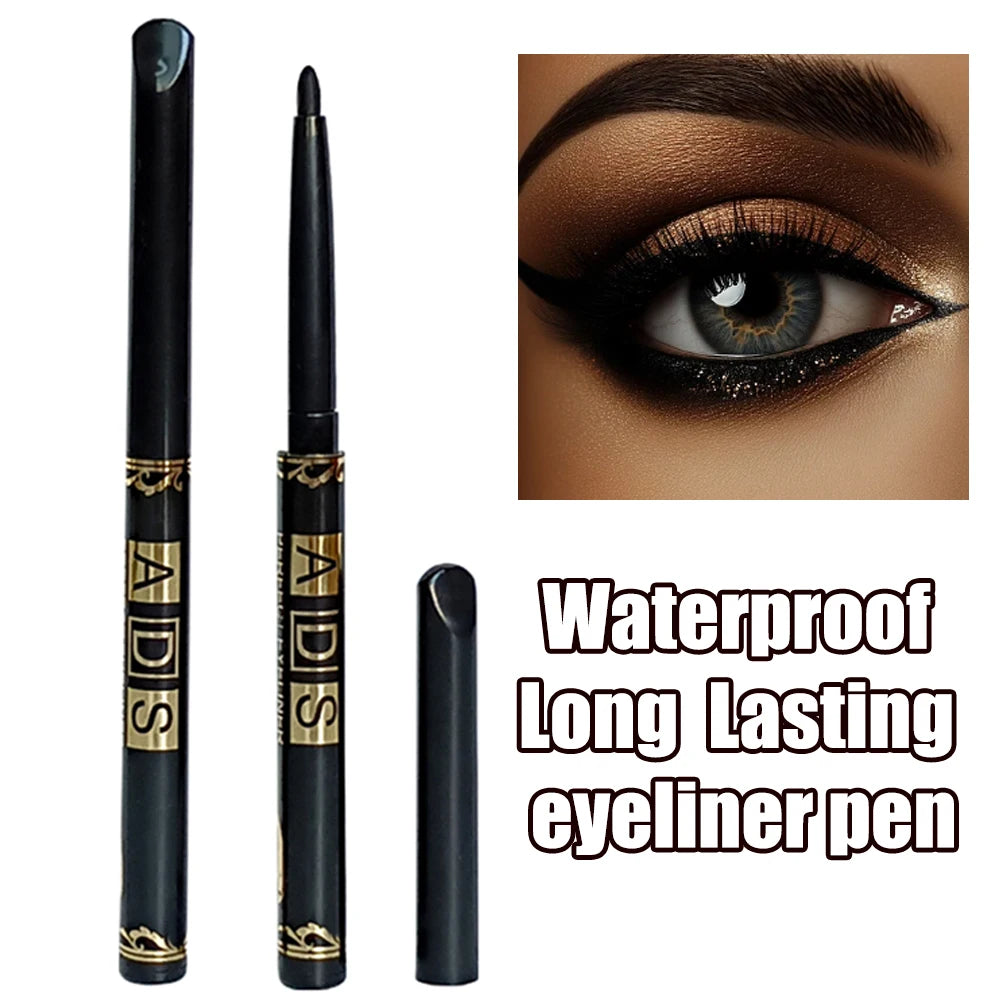 Eyeliner Pencil – 2 Pack Waterproof – Dual-Ended – Matte Black | KIMLUD