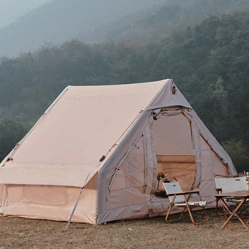 Outdoor Camping Complete Set Large Inflatable Tents for New Material of Equipment for Sun Protection Outdoor Overnight Shelter