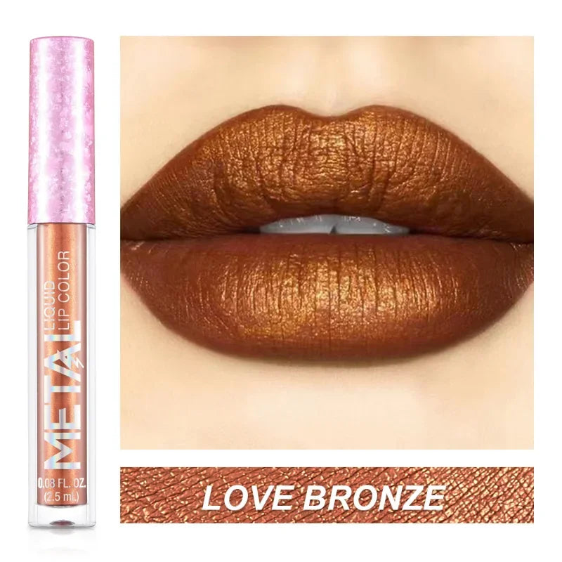 Liquid Lipstick – Glitter Metallic Waterproof Shine | KIMLUD
