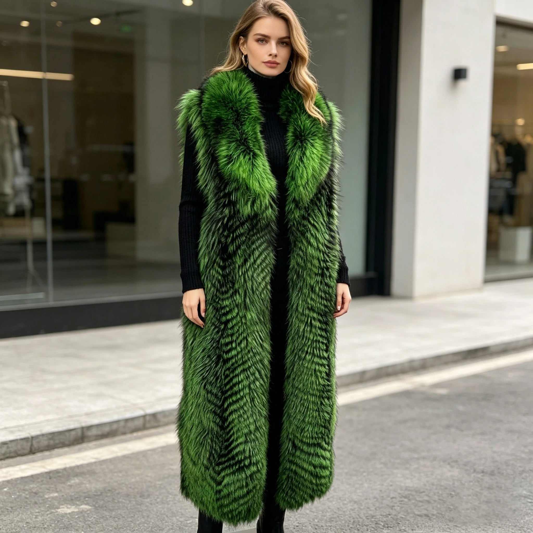 Luxurious Real Fox Fur Solid Vest — Brown | KIMLUD