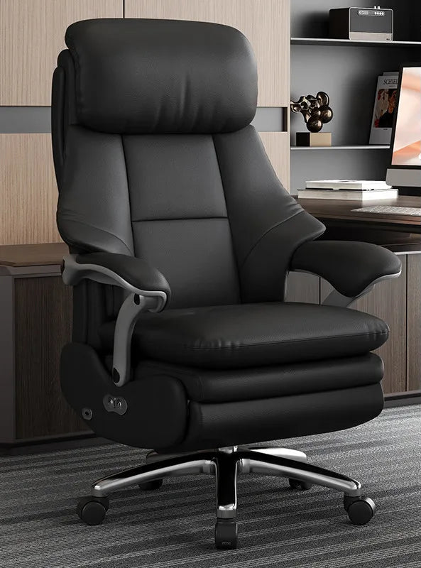 Leather Recliner Solid Office Chairs — Ivory | KIMLUD
