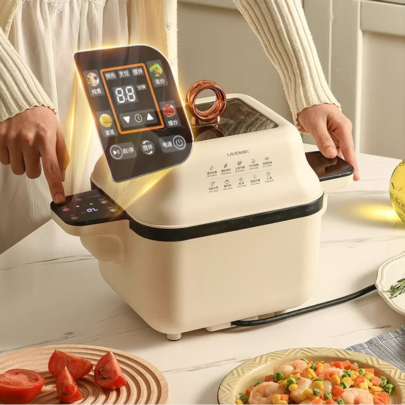 Automatic vegetable frying robot, full automatic rotary frying, intelligent household lazy Fried Rice frying machine, multi-func