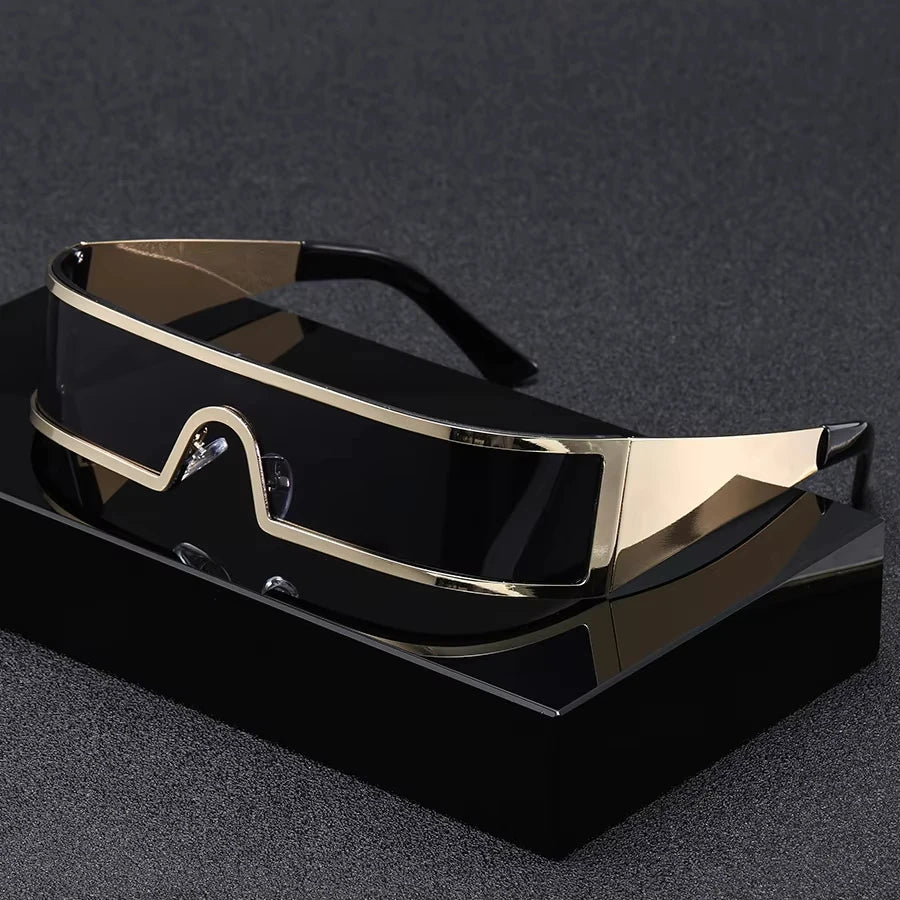 Cyberpunk Sunglasses Narrow Frames — Black | KIMLUD