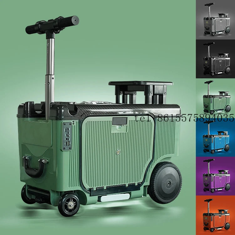 Smart Ride-On Four-Wheel Suitcase Cabin-Sized — Stone Gray | KIMLUD