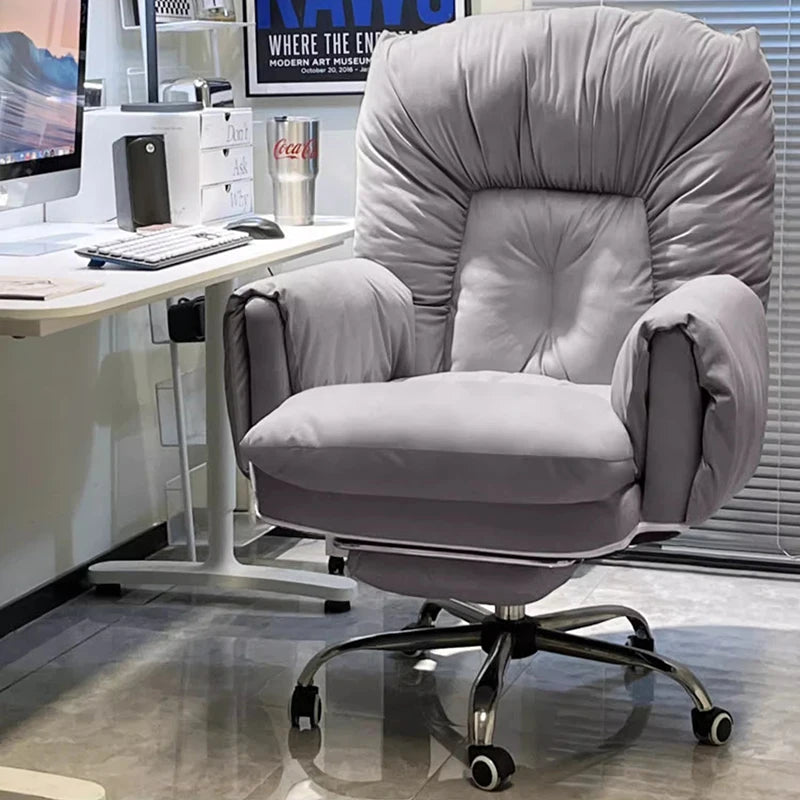 Mesh Minimalist Office Chair With Footrest — Black | KIMLUD