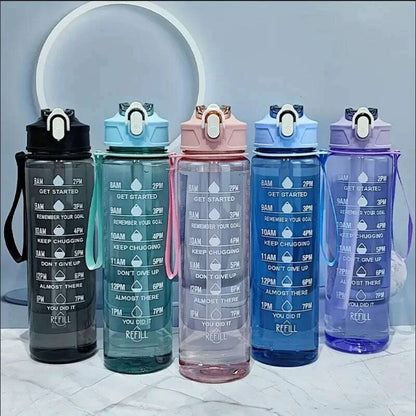KIMLUD, 800ml/27oz Large Capacity Sports Water Bottle Leak Proof Plastic Drinking Cup With Time Scale Suitable For Travel Fitness Sports, KIMLUD Womens Clothes