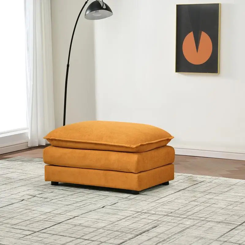 Modular Chenille Cloud Sofa L-Shaped 110-Inch — Orange | KIMLUD