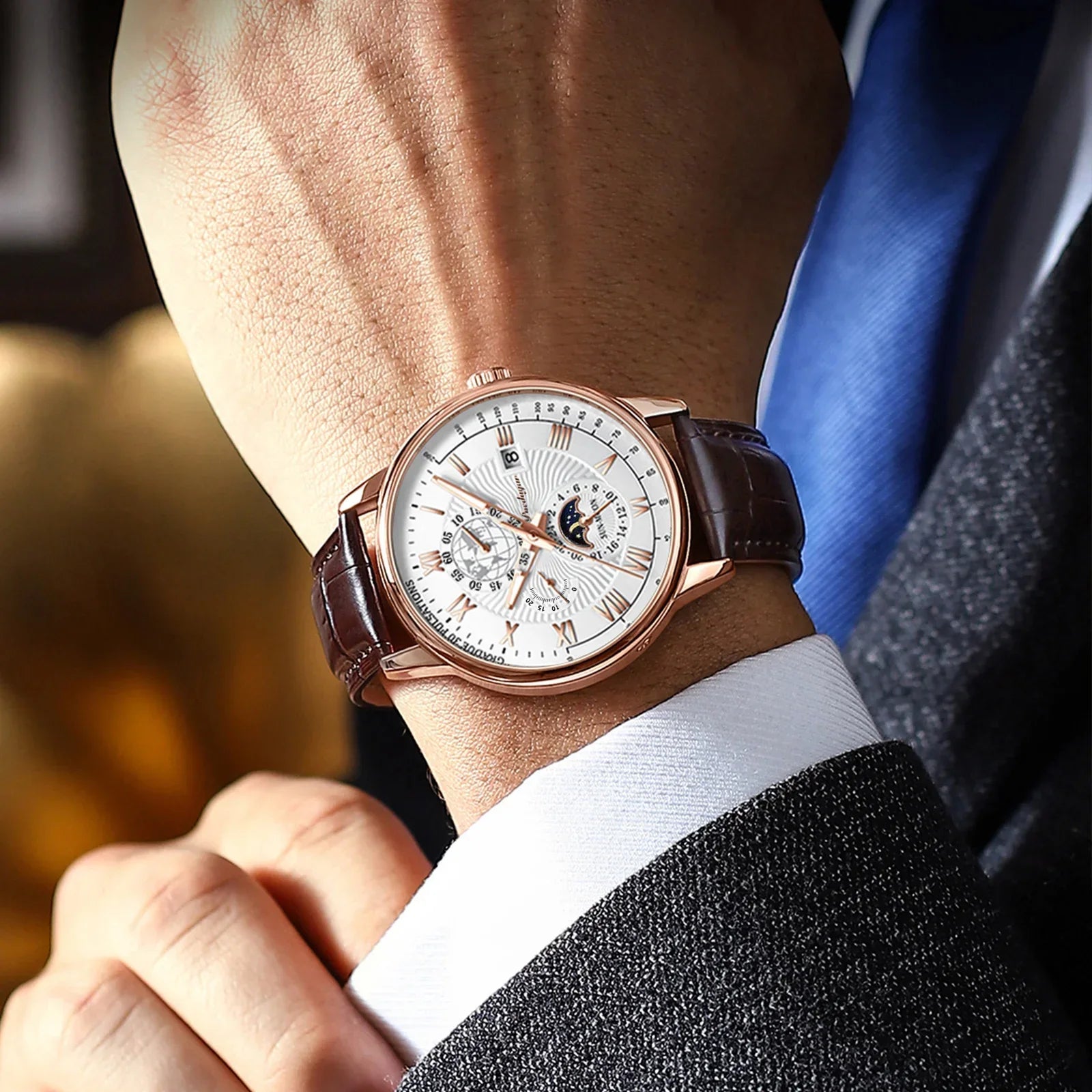 Fashion Luxury Wristwatch For Men Luminous Chronograph Date Man Watch Leather Men's Quartz Watches Sports Male Clock