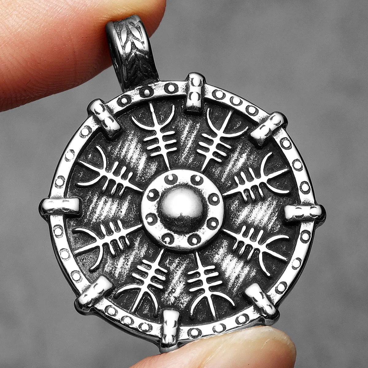 Viking Retro Shield Men Necklaces With Pendant Stainless Steel Jewelry For Male Women Punk Hip Hop Accessories Gifts Wholesale