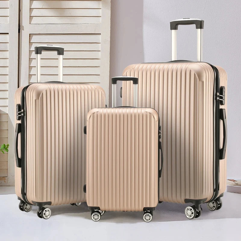 20 24 28 Inch Set 3 Piece Boarding Travel Travel Essentials Unisex ABS PC Trolley Case Luggage