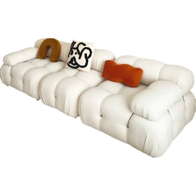 Nordic Modern Sectional Sofa Recliner With Ultra Plush Cushions And Minimalist Silhouette — Cream Ivory | KIMLUD