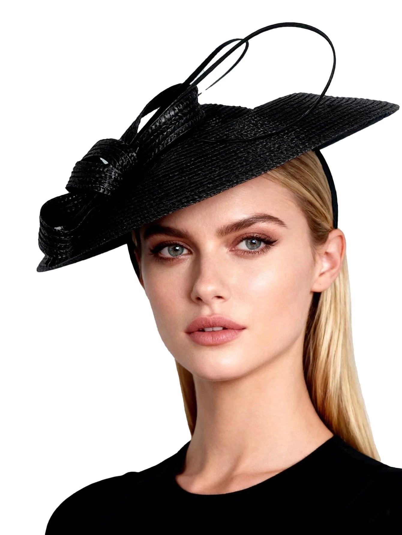 FS Fascinators Black White Weddings Pillbox Hat For Women Church Hat Sraw Fedora Black Wide Ladies Dress Kentucky Derby Hats