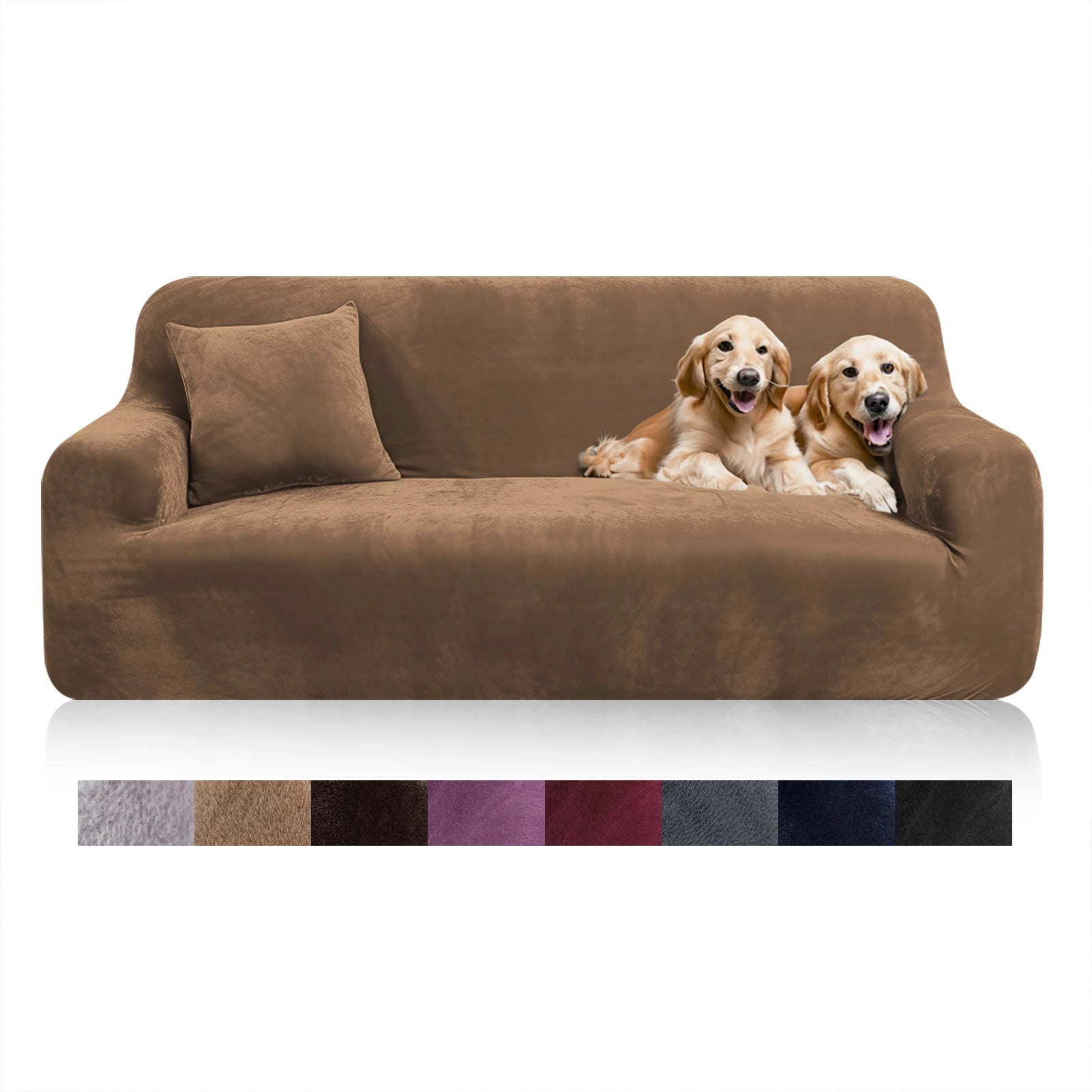 Velvet Sofa Cover Elastic Thick L Shaped Corner Sofa Slipcover for Living Room 1/2/3/4 Seater Stretch Cover for Couch Armchair