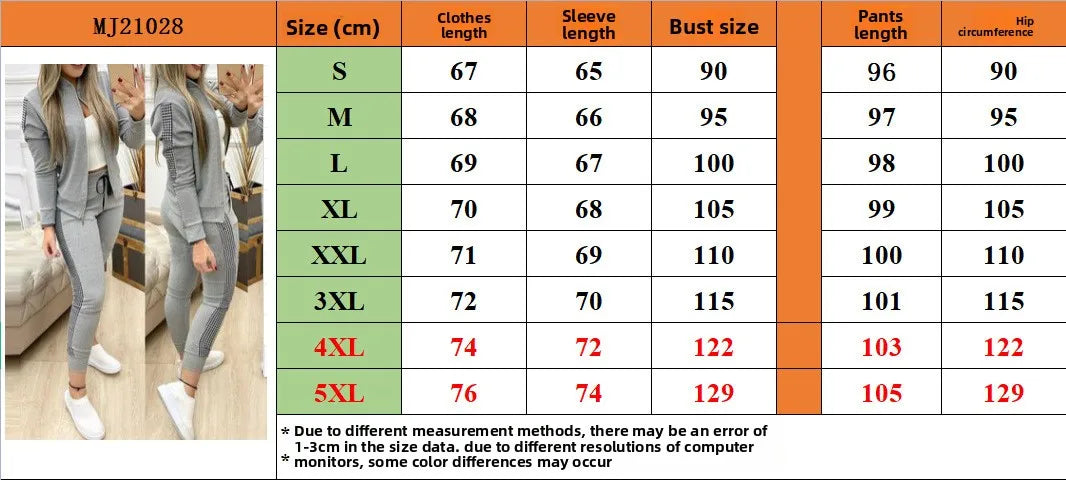 Women's Tracksuit Set Zipper Jacket & Striped Side Jogger Pants Casual Sportswear Two-Piece Outfit 2026 New Fashion