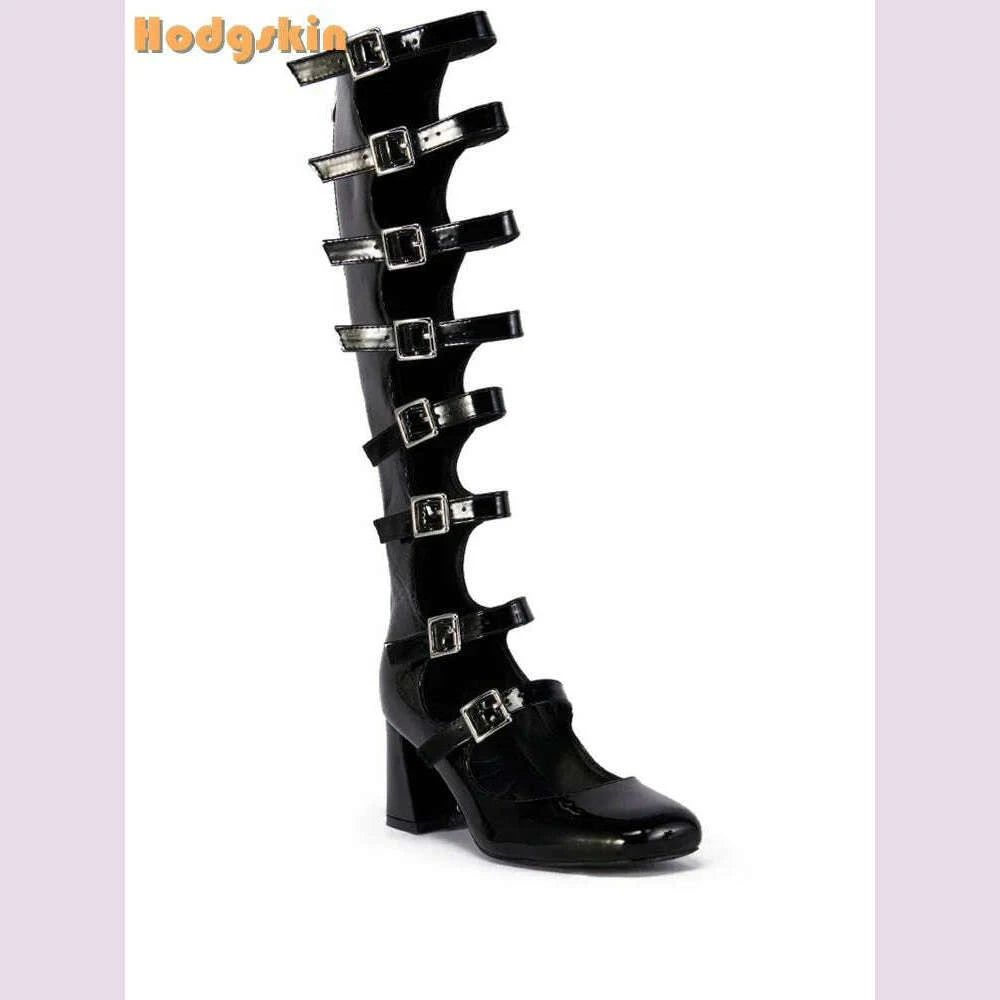 punk-buckle-straps-boots-round-toe-back-zipper-knee-high-boots-patent-leather-square-heels-2025-women-new-fashion-sandals-shoeskimlud-womens-fashion-34621832