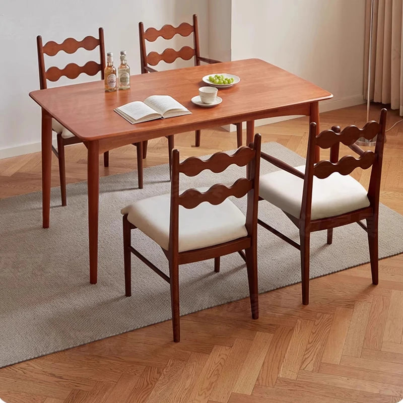 Solid Wood Dining Chair Household French Makeup Soft Bag Armrest Chair Light Luxury Balcony Backrest Silla Comedor Furniture