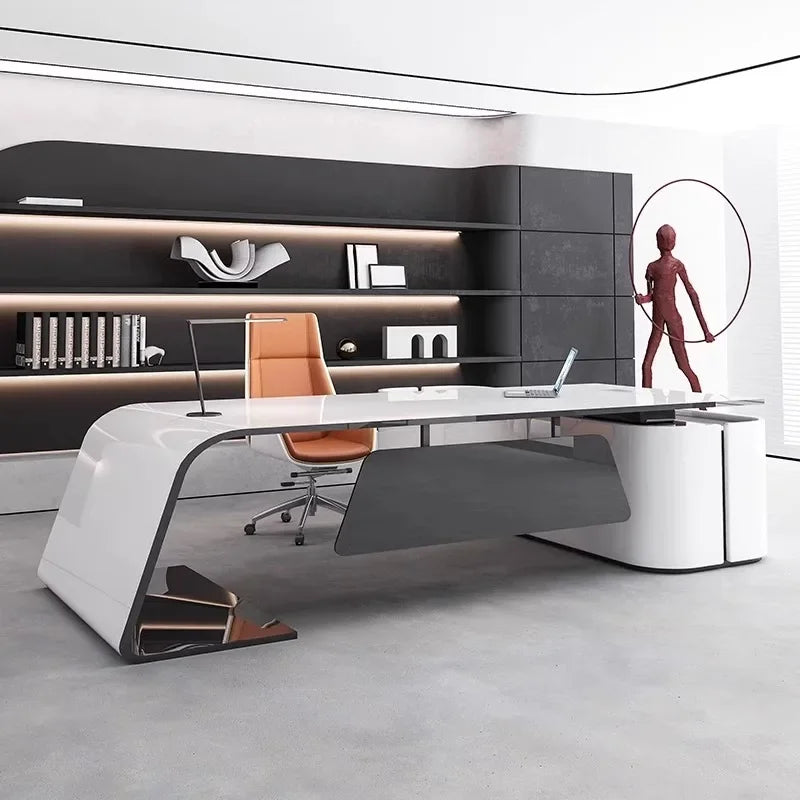 Wooden Standing Office Desk — Natural Wood | KIMLUD