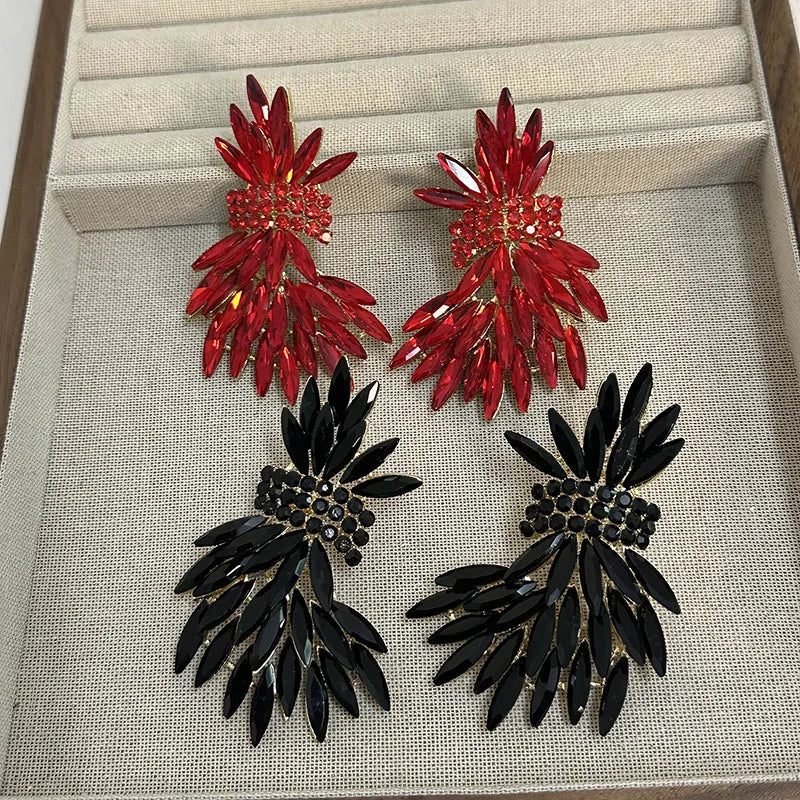 Crystal Dazzle Earrings Paved Drop — Crystal | KIMLUD