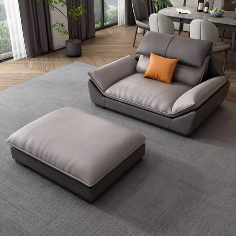 Luxurious Microfiber L-Shaped Sofa — Gray | KIMLUD