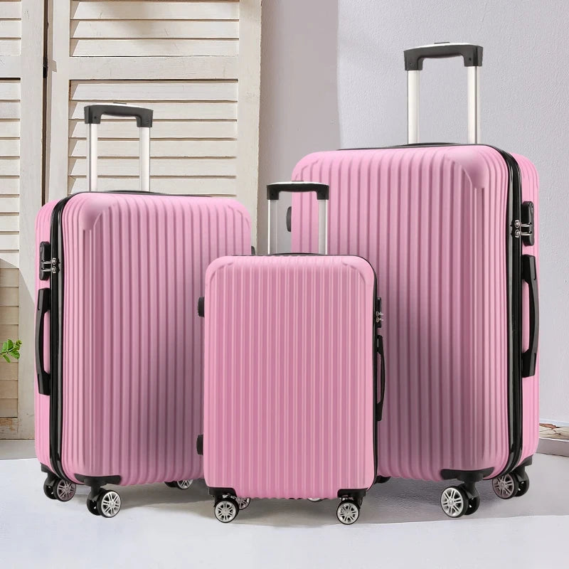 20 24 28 Inch Set 3 Piece Boarding Travel Travel Essentials Unisex ABS PC Trolley Case Luggage