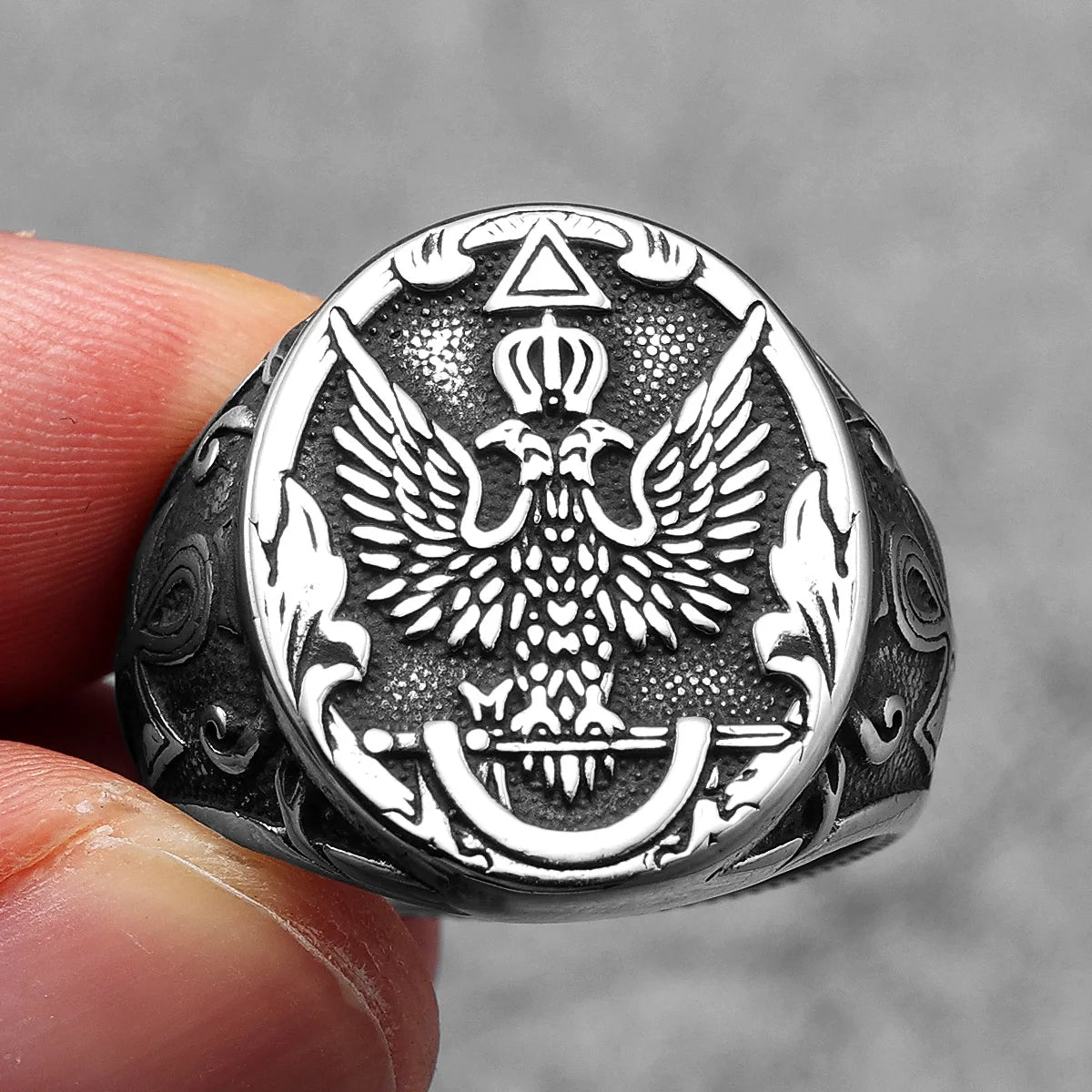 Double-headed Eagle Stainless Steel Men Rings Punk New In For Male Women Fashion Jewelry Creativity Gift Wholesale Dropshiping