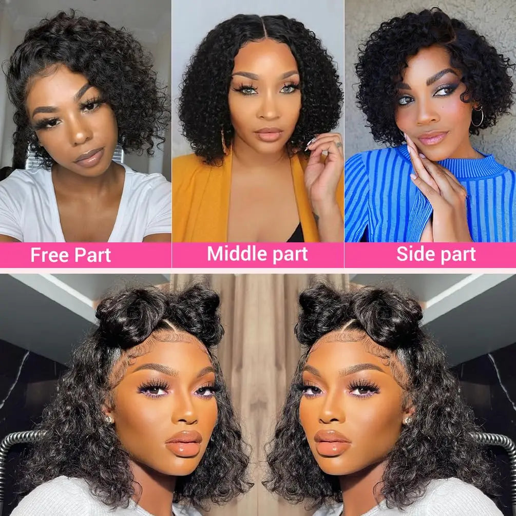 Lace Front Wig – Deep Wave Bob – Brazilian Remy Hair | KIMLUD
