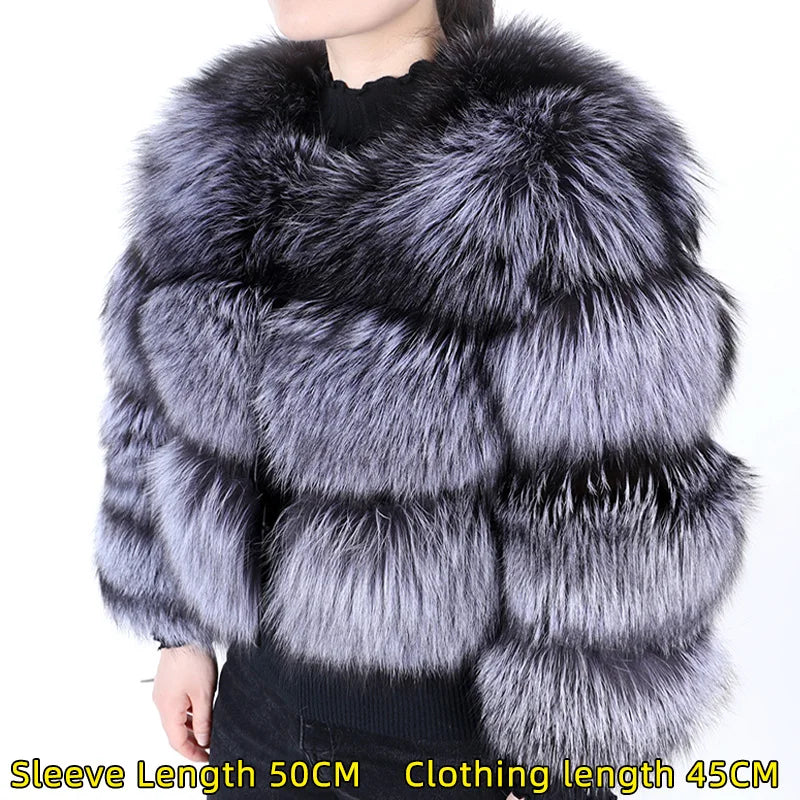 KIMLUD, 2024 maomaokong Super Hot Winter Women Luxury Thick Real Raccoon Fur Coat Natural Fox Fur Jacket Plus Size Jackets Female Vest, silver fox -1 / 4XL, KIMLUD APPAREL - Womens Clothes