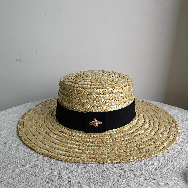 Fedora Hat Straw Wide Brim Hepburn — Natural | KIMLUD