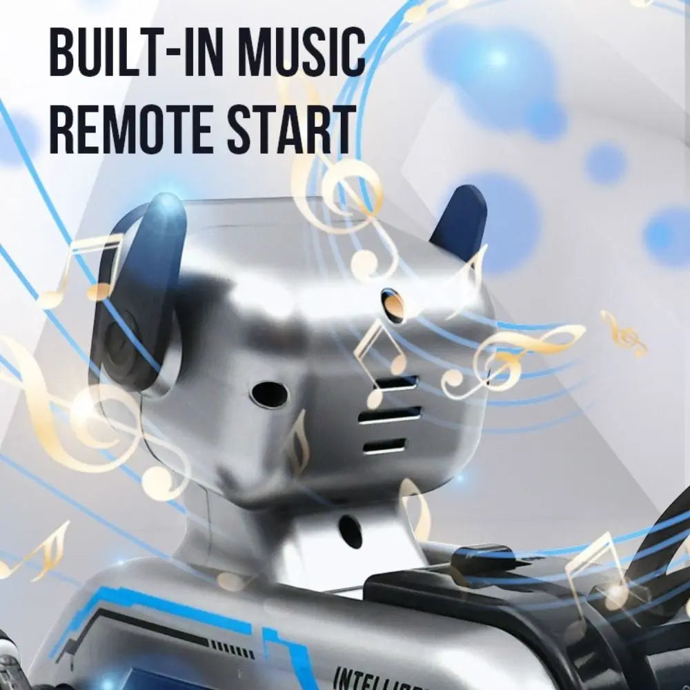 Creative Plastic RC AI Robot Silver Eight Wheeled Stunt Drift Robot Dog Remote Control Toy Dog Children's Gift
