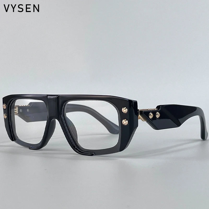 Steampunk Square Sunglasses Polarized — Black | KIMLUD