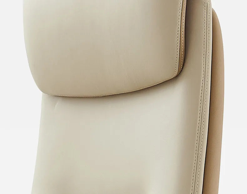 Leather Ergonomic Office Chair Solid — Ivory | KIMLUD