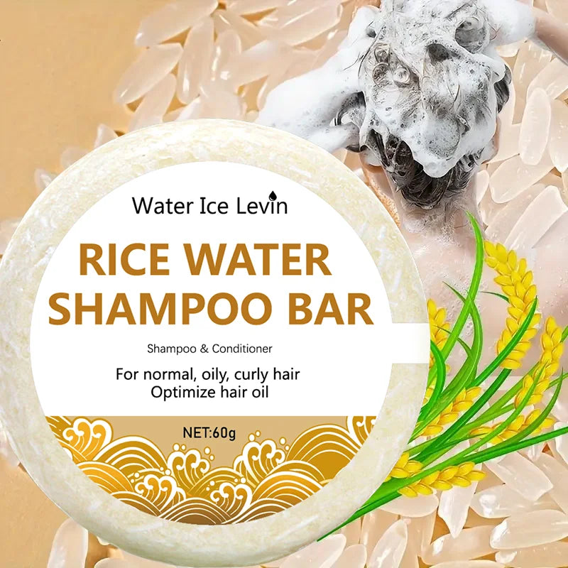 Rice Water Shampoo Bar Oil Free Conditioning With Protein Nourishing Anti-Loss Hair Growth — Ivory | KIMLUD
