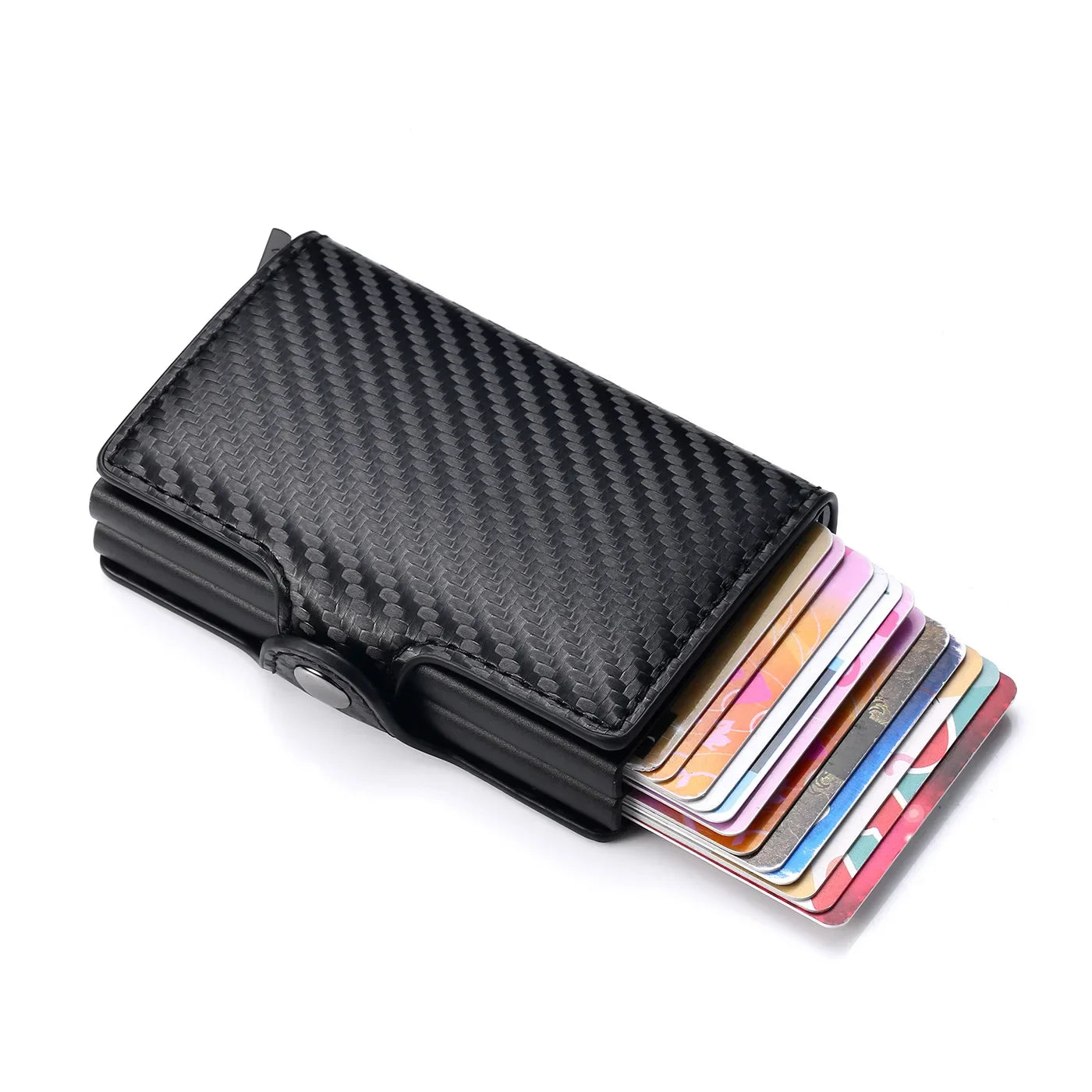 Carbon Fiber Pattern Slim Card Wallets — Black | KIMLUD