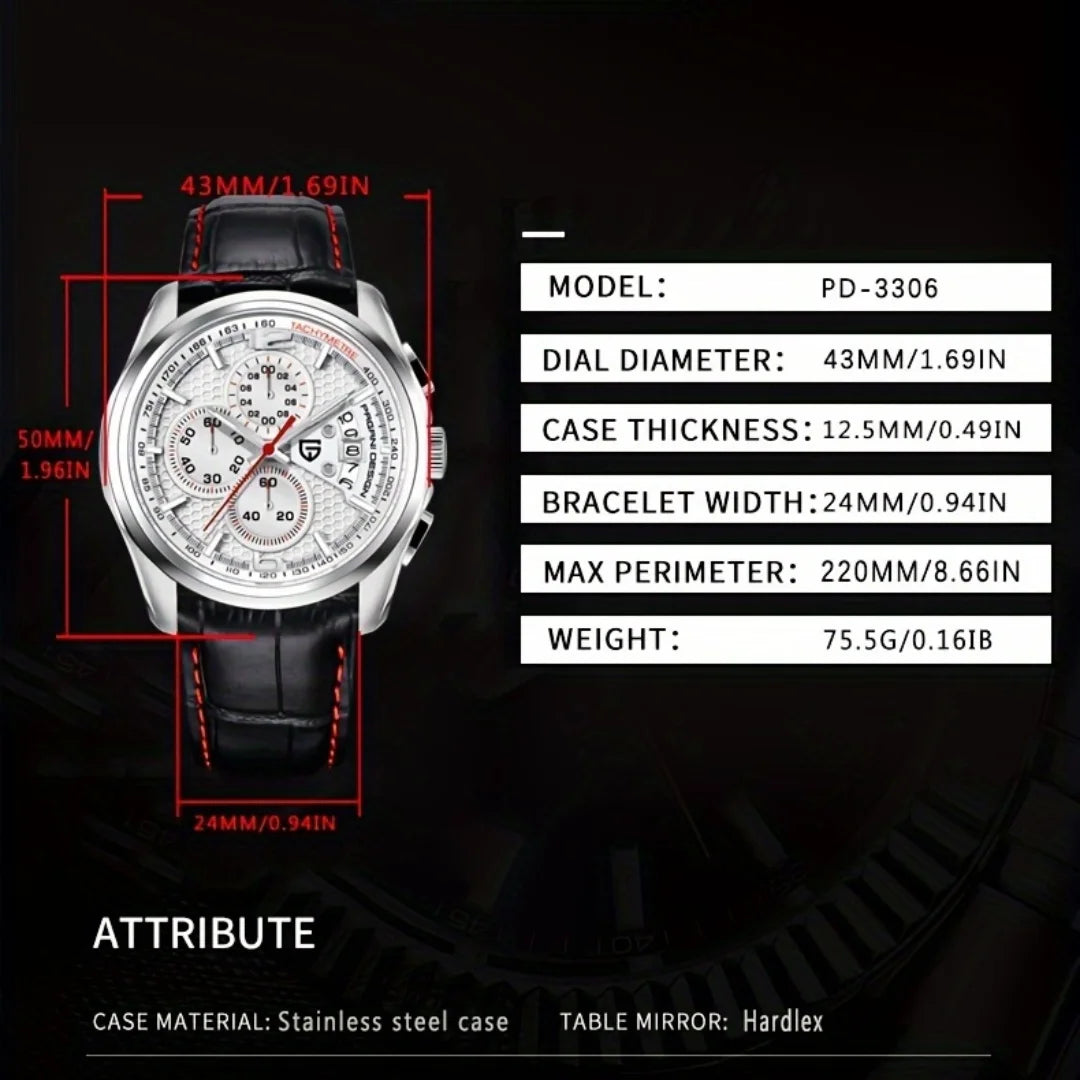 PAGANI DESIGN 2024 Men Quartz Watches Luxury Brands Fashion Movement Military Watches Leather Quartz Watches Relogio Masculino