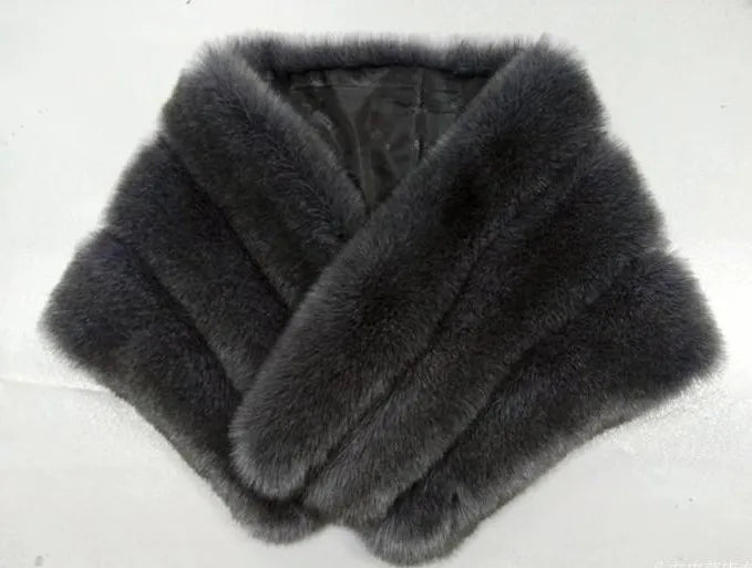 Faux Fur Fox Women Coats Shawl Cloak Coat Thick Open Stitch Elegant Maxi Warm Wedding Work Thick Outerwear Autumn Winter