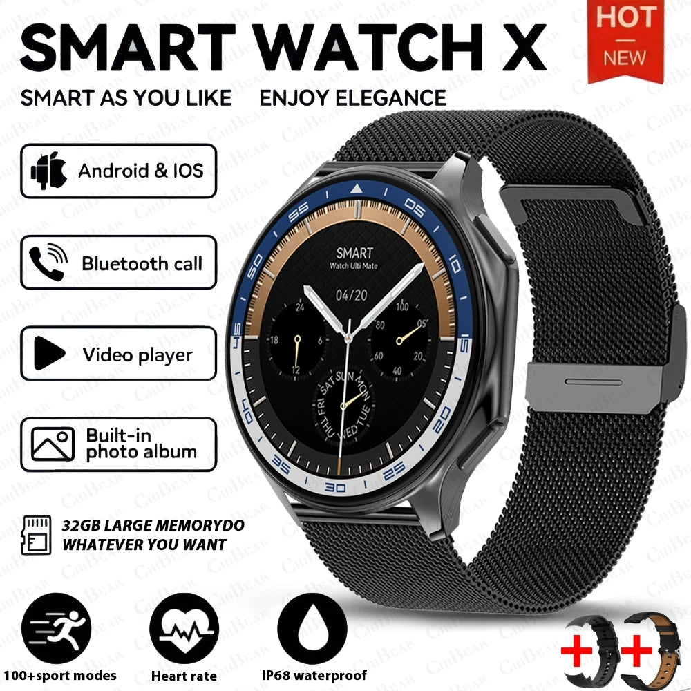 2025 OPPO New Watch X High-end Business Watch 32GB Large Memory Smartwatch Men's Sports Waterproof Smart Watch Watch IOS