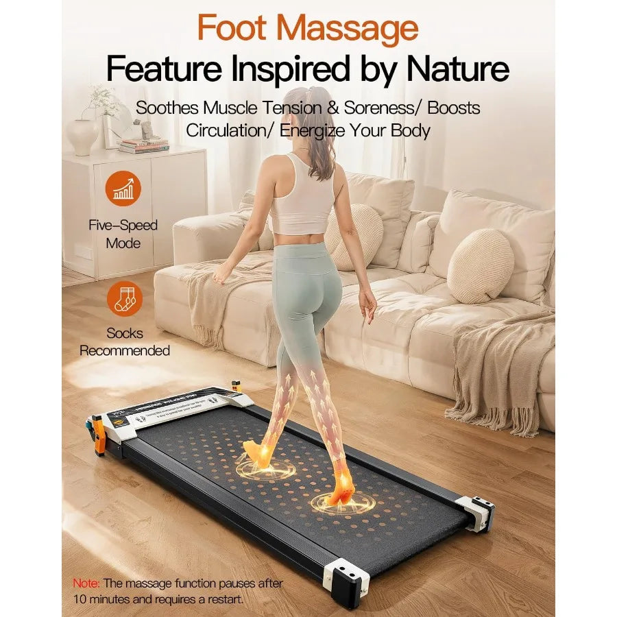 Ultra Slim Under Desk Walking Pad — Black | KIMLUD