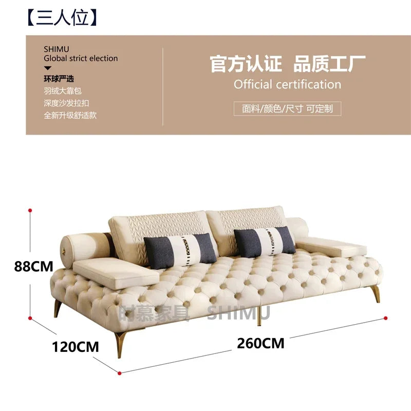 Italian Genuine Leather Sofas Sectional Modern Luxry Designer Loveseat Sofa 3 Piece Set Woonkamerbanken Living Room Furniture