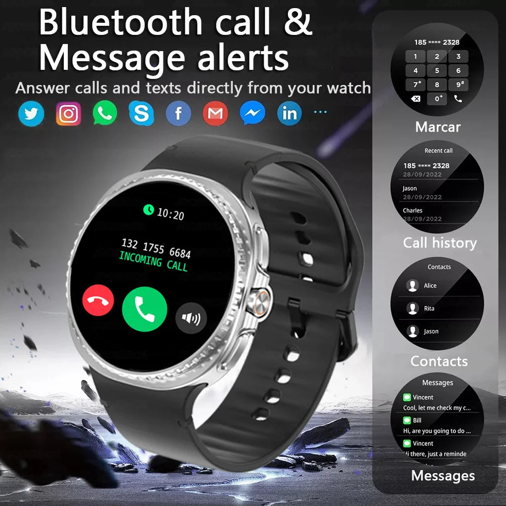2025 New Watch 8 Ultra Smart Watch Men Sports Bluetooth Call GPS Track Heart Rate AMOLED Screen 3ATM Waterproof Music SmartWatch