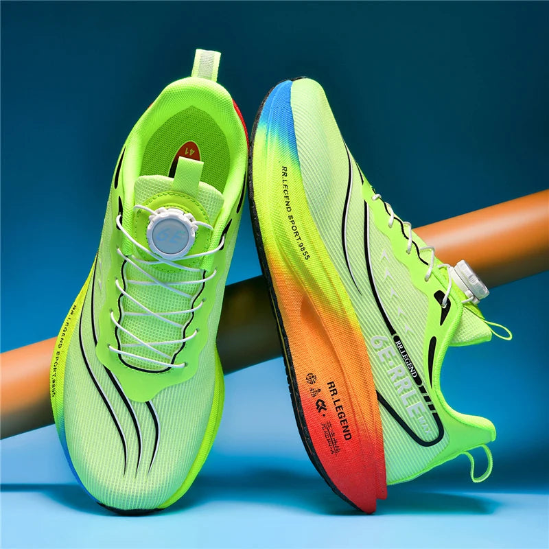 Carbon Plate Running Shoes Air Cushion Double-Layer Mesh Upper Lightweight Breathable — Teal | KIMLUD