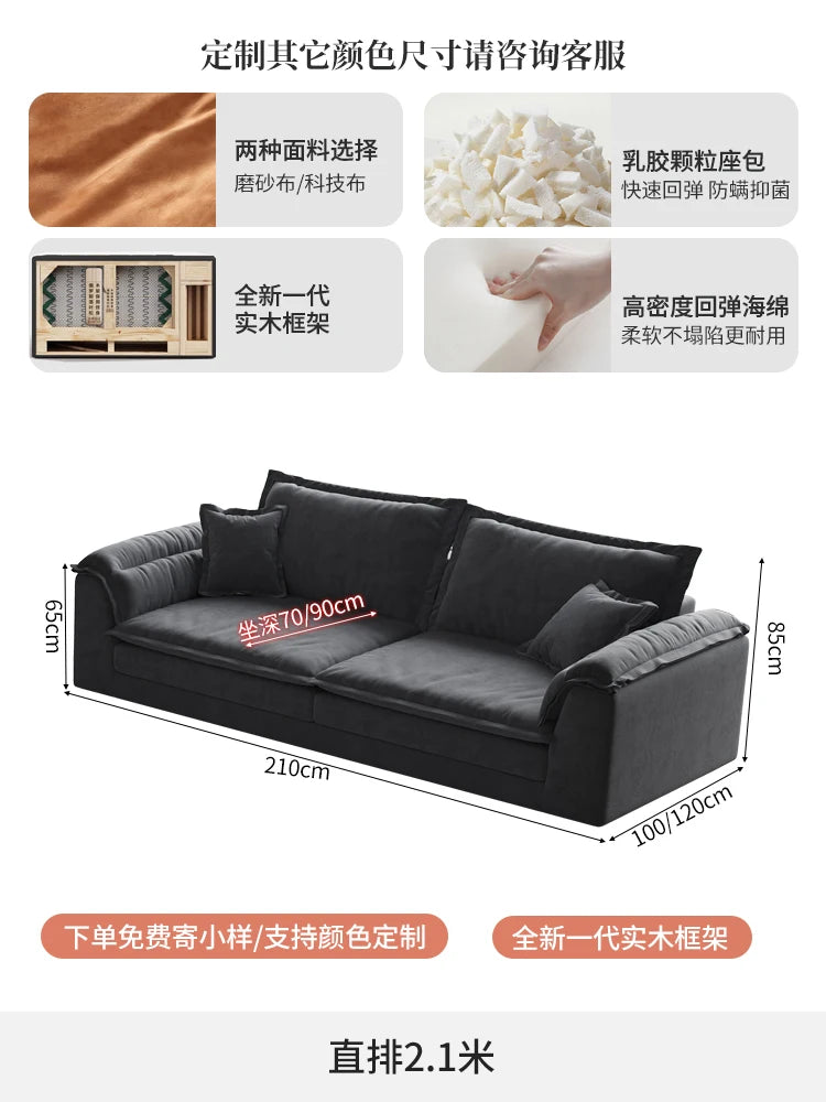 Nordic Romantic Sofa Bed With Down-Filled Cushions — Charcoal Gray | KIMLUD