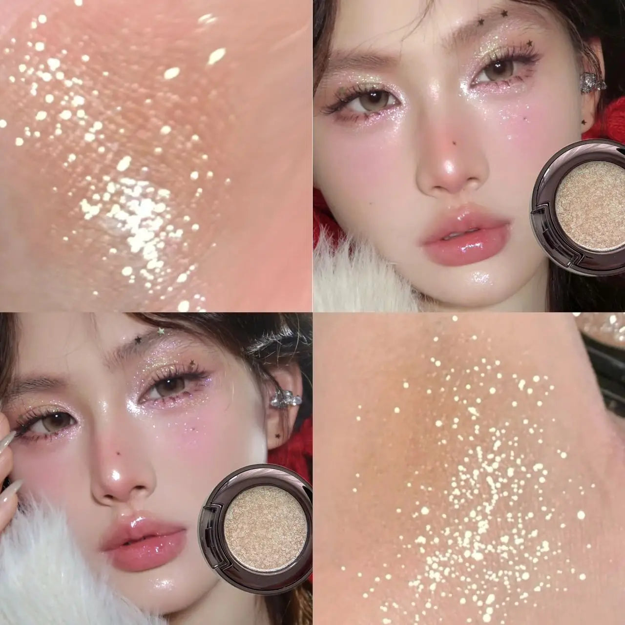 Cream Metallic Eyeshadow Palette Smoked Green With Chameleon Blue Sparkle — Smoked Green | KIMLUD