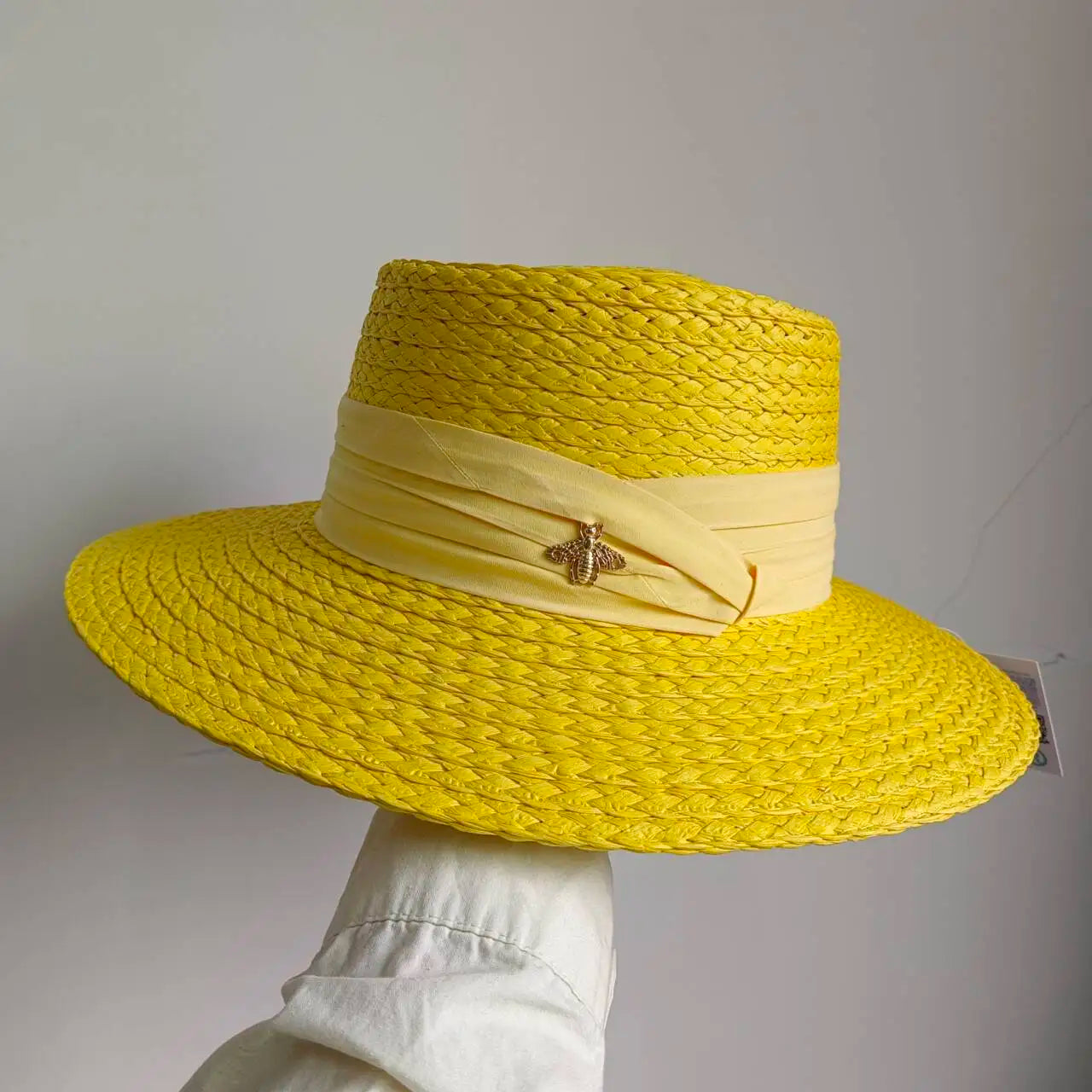 Ribbon Boater Straw Hat Sun Protection — Natural | KIMLUD