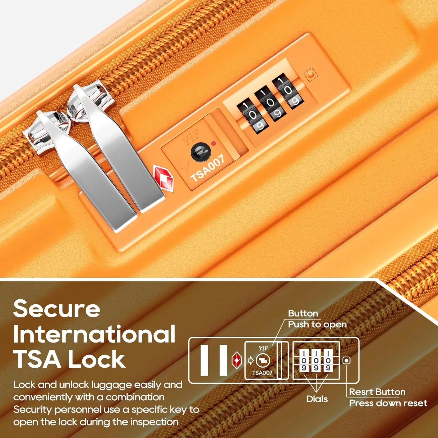 Joyway 5-Piece Travel Luggage Set, with Front Pocket PC Hardside Durable Suitcase, Duffel Bag and Toiletry Bag, TSA Lock